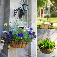 FL HUA 6 db függő virágkosár lánc 50 cm fekete fém lánc 2 kampós csavar rögzítővel virágcseréphez madáretetőhöz lámpához 4