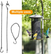 FL HUA 6 db függő virágkosár lánc 50 cm fekete fém lánc 2 kampós csavar rögzítővel virágcseréphez madáretetőhöz lámpához 6