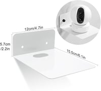 Set 3 rafturi de perete FL HUA, alb, dimensiune mică, metal, fără găurire, pentru living, bucătărie, baie, dormitor 2