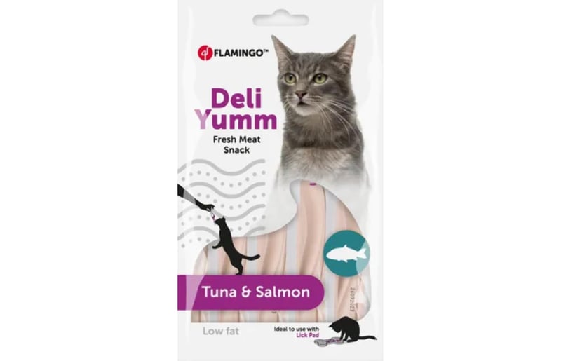 Flamingo Deli YUMM Fresh Meat Snack tonhal és lazac ízű macska jutalomfalat 70 g - 1 db