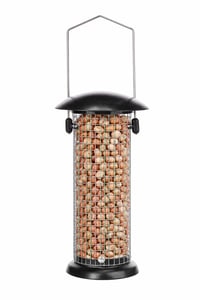 Hrănitoare pentru păsări Flamingo Dudley neagră – 22,5 cm – pentru arahide – metal vopsit electrostatic – capac detașabil 1