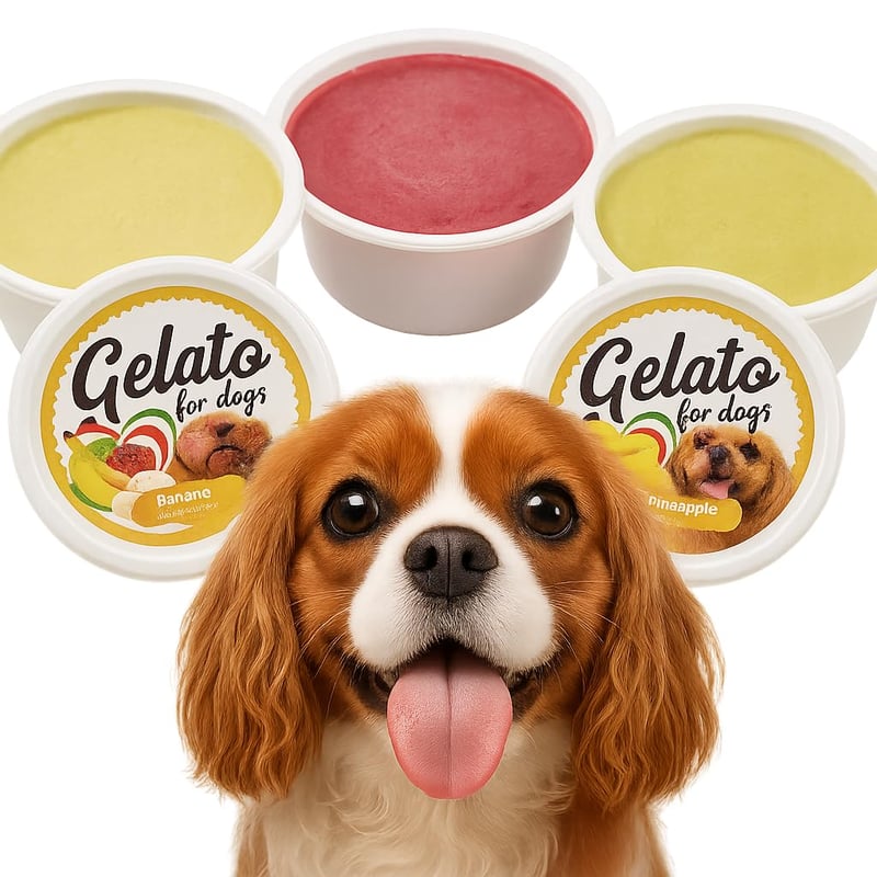 Înghețată pentru câini Flamingo Gelato - înghețată cu aromă de ananas, banană sau zmeură pentru câini - variantă surpriză - se poate comanda la bucată