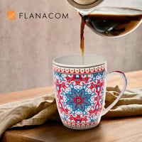Flanacom 4 részes Boho kávéscsésze szett 300ml orientális mintás kerámia 6