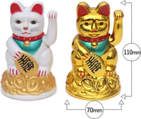 Flanacom Integető Szerencsemacska Arany - Japán Maneki Neko Asztal Dekoráció 5