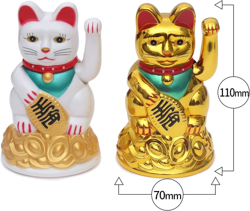 Flanacom Integető Szerencsemacska Arany - Japán Maneki Neko Asztal Dekoráció