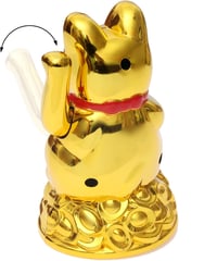 Flanacom Integető Szerencsemacska Arany - Japán Maneki Neko Asztal Dekoráció 2