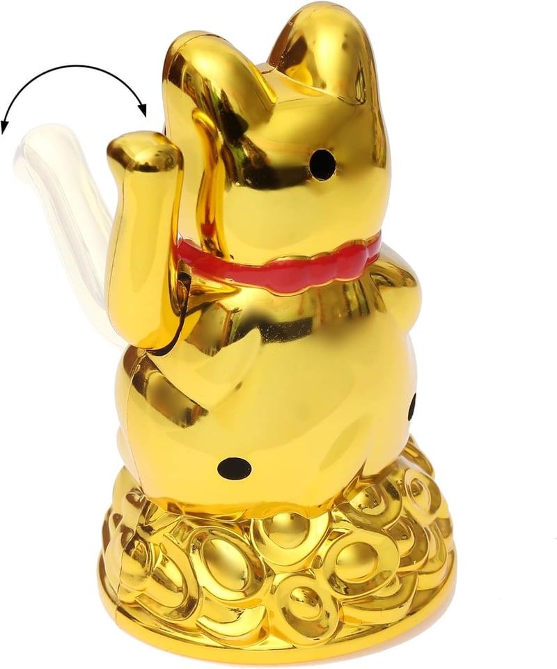 Flanacom Integető Szerencsemacska Arany - Japán Maneki Neko Asztal Dekoráció