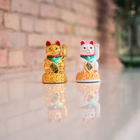 Flanacom Integető Szerencsemacska Arany - Japán Maneki Neko Asztal Dekoráció 4