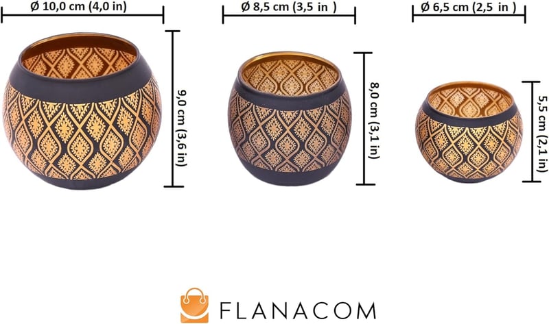 Flanacom Orientális Teafény Lámpa Marokkói Stílusú Fém Gyertyatartó Vintage Dekoráció