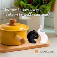 Flanacom Porcelán Só és Bors Szóró Elefánt Pár - Vicces Fűszertartó Ajándék 5