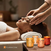 Flanacom Teafény Pohár Szett Üvegből Teafényekkel – Elegáns Gyertyatartó Dekoráció 5