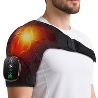 FlareMore Bezdrôtový vyhrievaný masážny vankúš na ramená, 3 stupne ohrevu a vibrácií, dotykové ovládanie, 5000 mAh batéria, na ľavé/pravé rameno, čierny 1