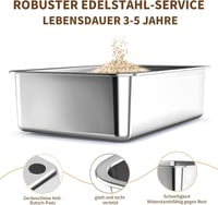 FLARUZIY rozsdamentes macska WC tálca, szagkontroll, nagy méret, könnyen tisztítható 5
