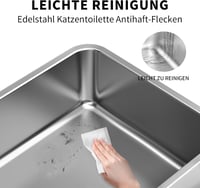 FLARUZIY rozsdamentes macska WC tálca, szagkontroll, nagy méret, könnyen tisztítható 2