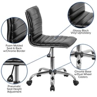 Flash Furniture kancelárska stolička s nízkym operadlom, bez opierok, rebrovaná, čierna syntetická koža, chrómovaný rám 7