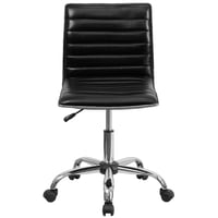 Flash Furniture kancelárska stolička s nízkym operadlom, bez opierok, rebrovaná, čierna syntetická koža, chrómovaný rám 5