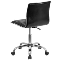 Flash Furniture kancelárska stolička s nízkym operadlom, bez opierok, rebrovaná, čierna syntetická koža, chrómovaný rám 8