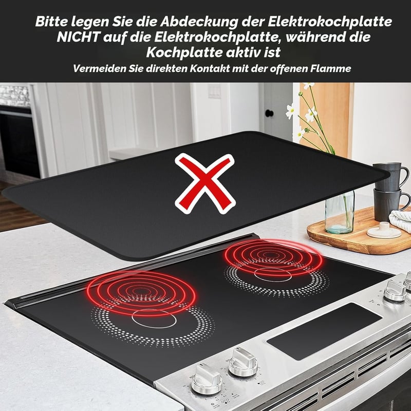 FLASLD Elektromos Tűzhely Üveg Fedő 53x70cm Hőálló Vízálló Védő
