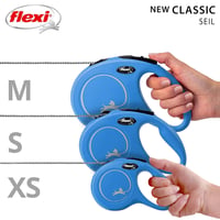 Lăsă flexibilă pentru câini flexi Classic M, 8 m, șnur, albastru, până la 20 kg 5