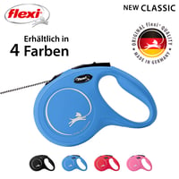 Lăsă flexibilă pentru câini flexi Classic M, 8 m, șnur, albastru, până la 20 kg 4