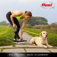 Vodítko pre psov flexi Giant Professional L, 10 m páska, čierna/neónovo žltá, do 50 kg 8