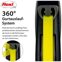 Vodítko pre psov flexi Giant Professional L, 10 m páska, čierna/neónovo žltá, do 50 kg 3