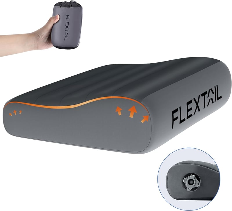 FLEXTAILGEAR ergonomikus nyakpárna utazáshoz, kempinghez - mosható huzattal, TPU belsővel