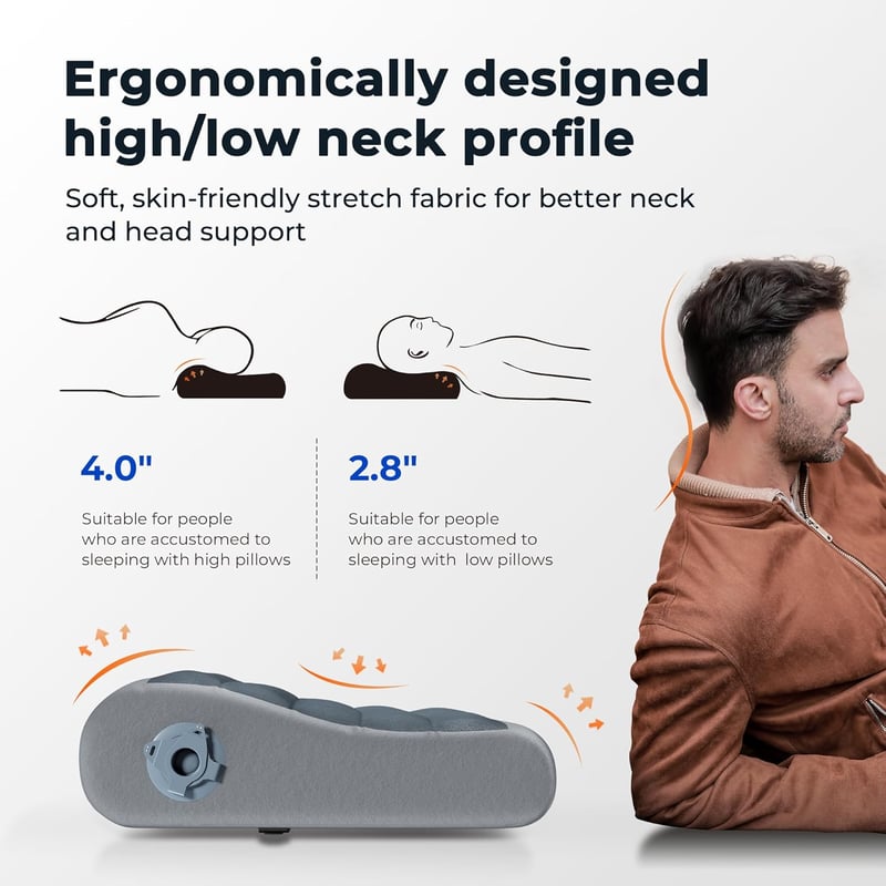 FLEXTAILGEAR ergonomikus nyakpárna utazáshoz, kempinghez - mosható huzattal, TPU belsővel