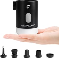 FLEXTAILGEAR Max Pump 2 Pro Hordozható Elektromos Pumpa 4.5 kPa - 3600 mAh Akkumulátor, Állítható Kempinglámpa, Matracokhoz, Medencékhez, Fe 4