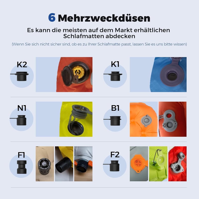 FLEXTAILGEAR Zero Pump Hordozható Elektromos Légpumpa Akkumulátorral, 6 Fúvókával Felfújáshoz és Leeresztéshez Matracokhoz