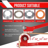 Flexzion Csőhajlító Eszköz - 3 Méretű (1/4", 5/16", 3/8") Kézi Csőhajlító Réz, Alumínium és Fém Csövekhez, 180 Fokos, Erős Alumínium Ötvözet 6