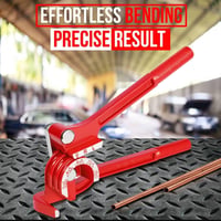 Flexzion Csőhajlító Eszköz - 3 Méretű (1/4", 5/16", 3/8") Kézi Csőhajlító Réz, Alumínium és Fém Csövekhez, 180 Fokos, Erős Alumínium Ötvözet 2