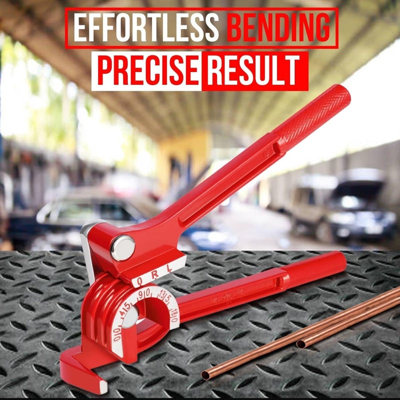 Flexzion Csőhajlító Eszköz - 3 Méretű (1/4", 5/16", 3/8") Kézi Csőhajlító Réz, Alumínium és Fém Csövekhez, 180 Fokos, Erős Alumínium Ötvözet