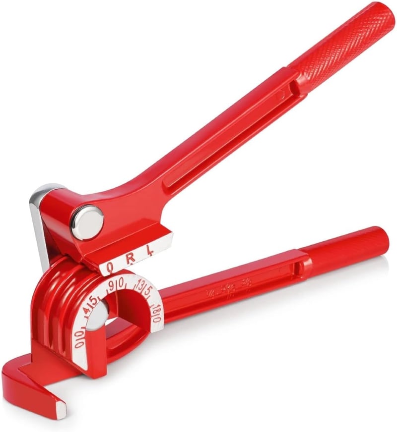Flexzion Csőhajlító Eszköz - 3 Méretű (1/4", 5/16", 3/8") Kézi Csőhajlító Réz, Alumínium és Fém Csövekhez, 180 Fokos, Erős Alumínium Ötvözet