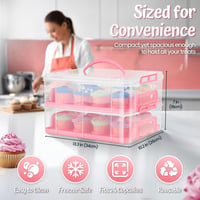 Flexzion Tortadoboz 24 Szeletes + 2 Egész Torta Tárolásához, 2 Szintes Átlátszó Tároló 7