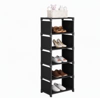 Suport pentru încălțăminte îngust Flhlxzm cu 6 niveluri, 28x26x85 cm, raft metalic pentru organizarea pantofilor 1