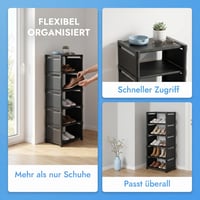 Suport pentru încălțăminte îngust Flhlxzm cu 6 niveluri, 28x26x85 cm, raft metalic pentru organizarea pantofilor 4