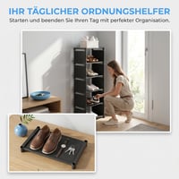 Suport pentru încălțăminte îngust Flhlxzm cu 6 niveluri, 28x26x85 cm, raft metalic pentru organizarea pantofilor 6