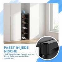 Suport pentru încălțăminte îngust Flhlxzm cu 6 niveluri, 28x26x85 cm, raft metalic pentru organizarea pantofilor 7