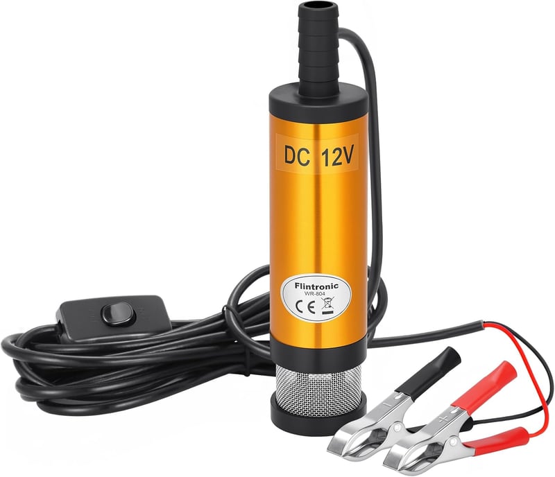 Flintronic 12V 38mm rozsdamentes acél üzemanyag- és vízszivattyú levehető szűrővel