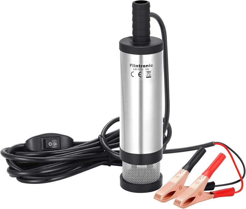 Flintronic 12V Merülő Üzemanyag- és Vízszivattyú 38mm Autó Lakóautó Hajó