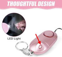 Flintronic személyi riasztó LED-del és kulcstartóval, 140 dB - fekete + pink - 2 db 4
