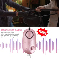 Flintronic személyi riasztó LED-del és kulcstartóval, 140 dB - fekete + pink - 2 db 3