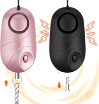 Flintronic személyi riasztó LED-del és kulcstartóval, 140 dB - fekete + pink - 2 db 9