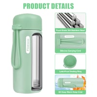 flintronic 150ml Termikus Kulacs Rozsdamentes Acél Vákuum Palack Zöld 3
