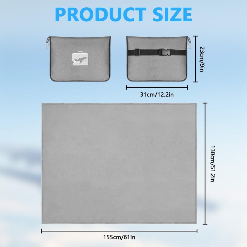 flintronic 2 az 1-ben utazópárna takaró szett 155x130cm szürke