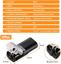 flintronic 2 Pólusú Kábel Csatlakozó Dugó, 12 Darabos Autó Csatlakozó Szett, 18-24AWG Vezeték Gyorscsatlakozó, Vízálló Kábel Összekötő 2