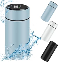 Flintronic 200ml Rozsdamentes Termosz LED Kijelzővel Kék 1