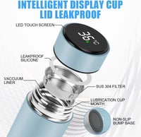 Flintronic 200ml Rozsdamentes Termosz LED Kijelzővel Kék 4