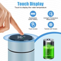 Flintronic 200ml Rozsdamentes Termosz LED Kijelzővel Kék 3